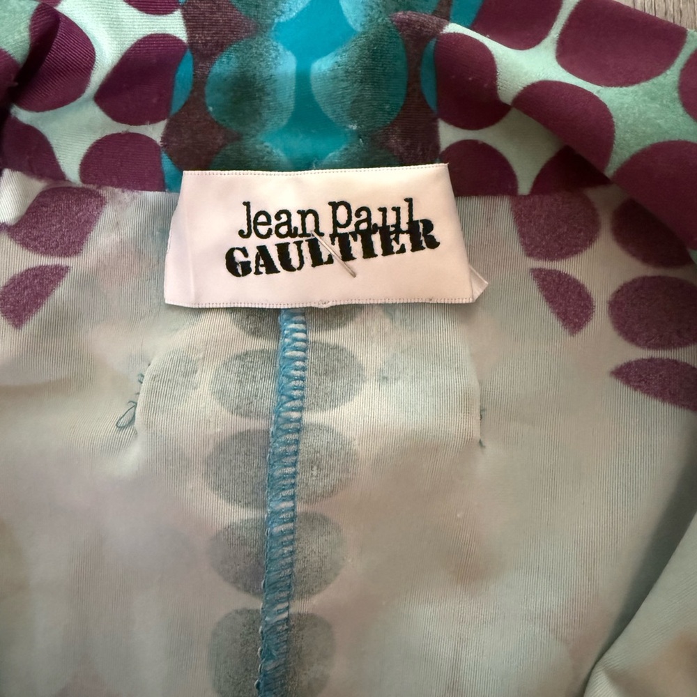 Jean Paul Gaultier Long Sleeve Bodycon Dress in Turquoise, Yellow, Purple - Picture 3 of 4
